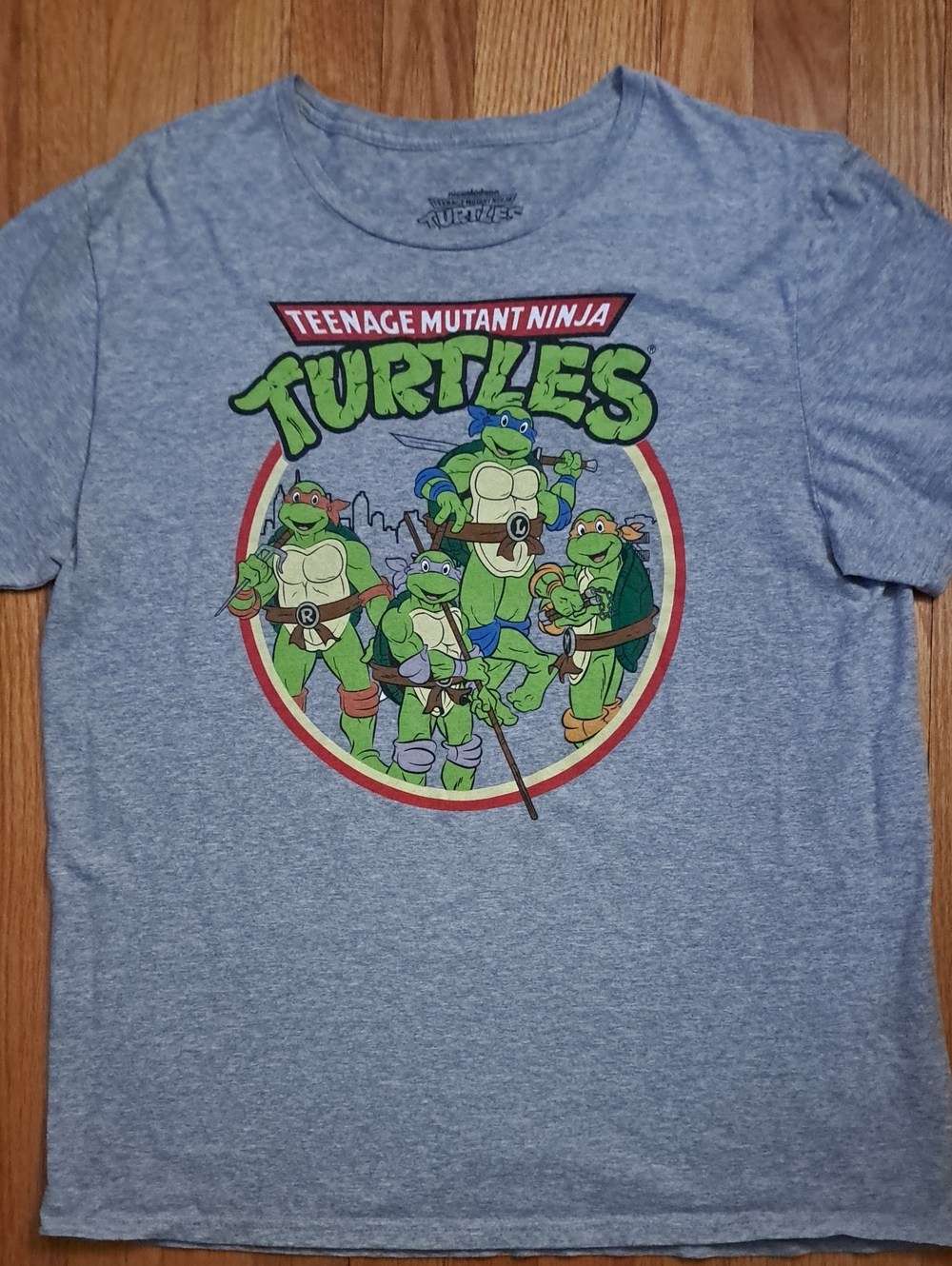 Nickelodeon Classic Teenage Mutant Ninja Turtles Print Gray L